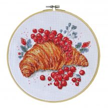 kit ricamo a punto croce - Abris Art - Croissant con ribes rosso