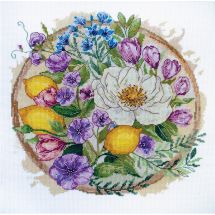 kit ricamo a punto croce - Abris Art - Momento floreale