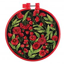 Kit per ricamo a punto croce con tamburo - Abris Art - Danza dei fiori