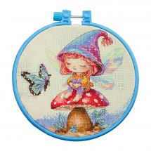 Kit per ricamo a punto croce con tamburo - Abris Art - Piccola strega