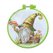 Kit per ricamo a punto croce con tamburo - Abris Art - fiorista