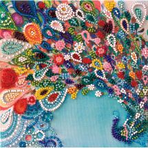 Kit di ricamo con perline - Abris Art - Pavone