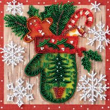 Kit di ricamo con perline - Abris Art - Vacanze di Natale