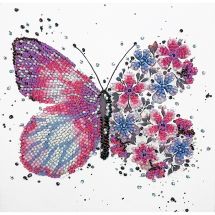 Kit di ricamo con perline - Abris Art - Farfalla rosa