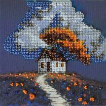 Kit di ricamo con perline - Abris Art - Cottage sotto le nuvole