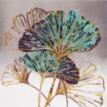 Kit di ricamo con perline - Abris Art - Foglie di smeraldo