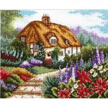 Kit Punto Croce - Anchor - Cottage con giardino fiorito