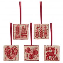 Kit di ornamenti da ricamare - Anchor - Etichette di Natale