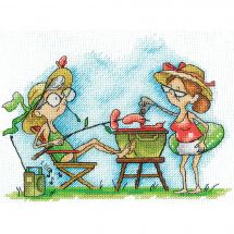 kit ricamo a punto croce - Andriana - Nonne in picnic