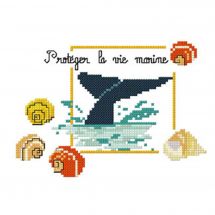 kit ricamo a punto croce - Aux 4 points du monde - Proteggere la vita marina