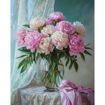 Kit ricamo diamante su telaio - Art City - Mazzo di peonie