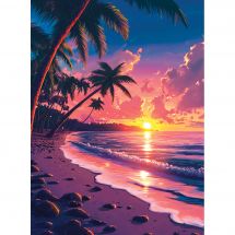 Kit ricamo diamante su telaio - Art City - Tramonto in mare