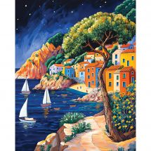 Kit ricamo diamante su telaio - Art City - Laguna blu