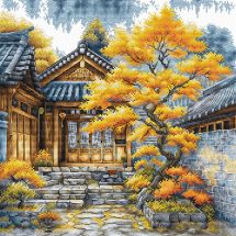 kit ricamo a punto croce - Ava - Alberi dorati