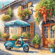 kit ricamo a punto croce - Ava - Vespa blu