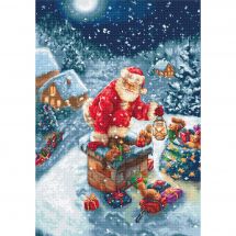Kit Punto Croce - Luca-S - Babbo Natale che entra dal camino