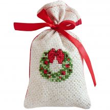 Kit sacchetto profumato da ricamo - Luca-S - Corona di Natale