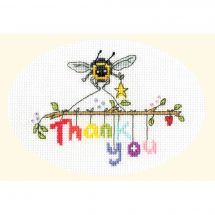 Kit bigliettini da ricamare - Bothy Threads - Thank you