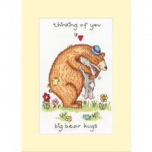 Kit bigliettini da ricamare - Bothy Threads - Abbracci dell'orso