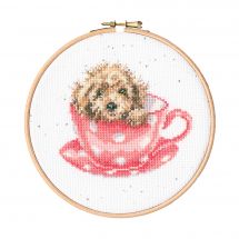 Kit punto croce con tamburo - Bothy Threads - Cucciolo nella tazza