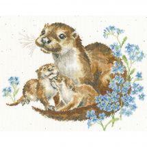kit ricamo a punto croce - Bothy Threads - Adorabili lontre
