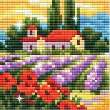 Supporto magnete ricamo diamante - Collection d'Art - Lavanda e papaveri