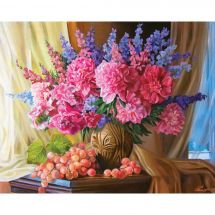 Kit ricamo diamante - Collection d'Art - Peonie e uva