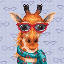 Kit ricamo diamante - Collection d'Art - Giraffa con occhiali
