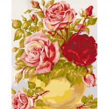 Canovaccio antico - Collection d'Art - Vaso giallo e rose