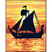 Canovaccio antico - Collection d'Art - Barca a vela al tramonto