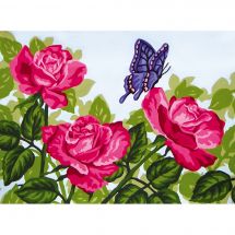 Canovaccio antico - Collection d'Art - Farfalla su rosa