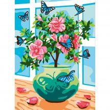 Canovaccio antico - Collection d'Art - Rose e farfalle