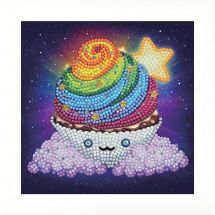 Kit ricamo diamante su telaio - Crystal Art D.I.Y - Cupcake arcobaleno