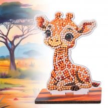 statuetta di diamante - Crystal Art D.I.Y - Cuscino da ricamare giraffa