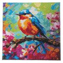 Kit ricamo diamante su telaio - Crystal Art D.I.Y - Robin in spring