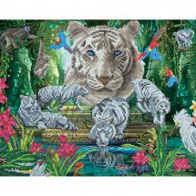 Kit ricamo diamante su telaio - Crystal Art D.I.Y - Tempio della Tigre Bianca