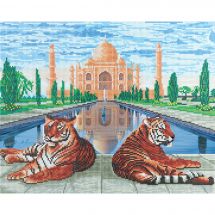 Kit ricamo diamante su telaio - Crystal Art D.I.Y - Tigri del Taj Mahal