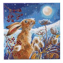 Kit ricamo diamante su telaio - Crystal Art D.I.Y - Lepre lunare