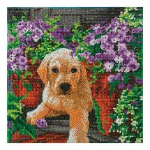 Kit ricamo diamante su telaio - Crystal Art D.I.Y - Cucciolo