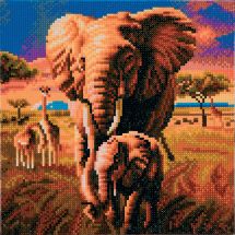 Kit ricamo diamante su telaio - Crystal Art D.I.Y - Elefante della savana