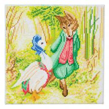Kit ricamo diamante su telaio - Crystal Art D.I.Y - Jemima Puddle-Duck e Mr Fox