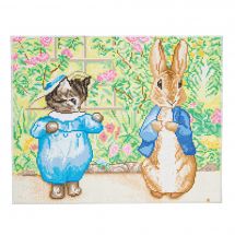 Kit ricamo diamante su telaio - Crystal Art D.I.Y - Pierre Lapin e il gattino Tom