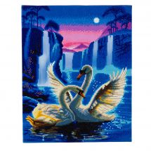 Kit il ricamo Diamante LED - Crystal Art D.I.Y - Cigni al chiaro di luna