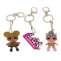 Portachiavi ricamo diamante - Crystal Art D.I.Y - 3 portachiavi LOL Surprise