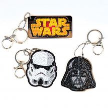 Portachiavi ricamo diamante - Crystal Art D.I.Y - 3 portachiavi Star Wars