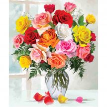 Kit ricamo diamante su telaio - Crystal Art D.I.Y - Un bel mazzo di fiori