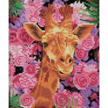 Kit ricamo diamante su telaio - Crystal Art D.I.Y - Giraffa e fiori