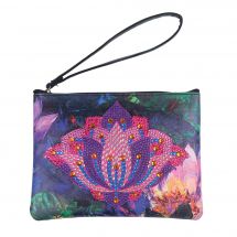 Pochette con ricamo a diamante - Crystal Art D.I.Y - Loto grazioso