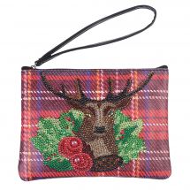 Pochette con ricamo a diamante - Crystal Art D.I.Y - Cervo d'inverno