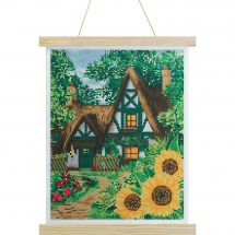 Banner a diamante - Crystal Art D.I.Y - Cuscino da ricamare cottage 